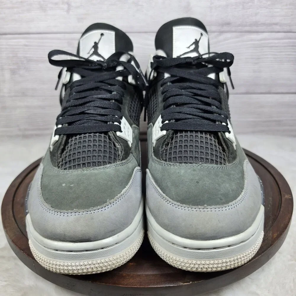 Air Jordan 4 Retro Fear 2024 Sneaker Black Grey White Mens Sz 13 FQ8138-002